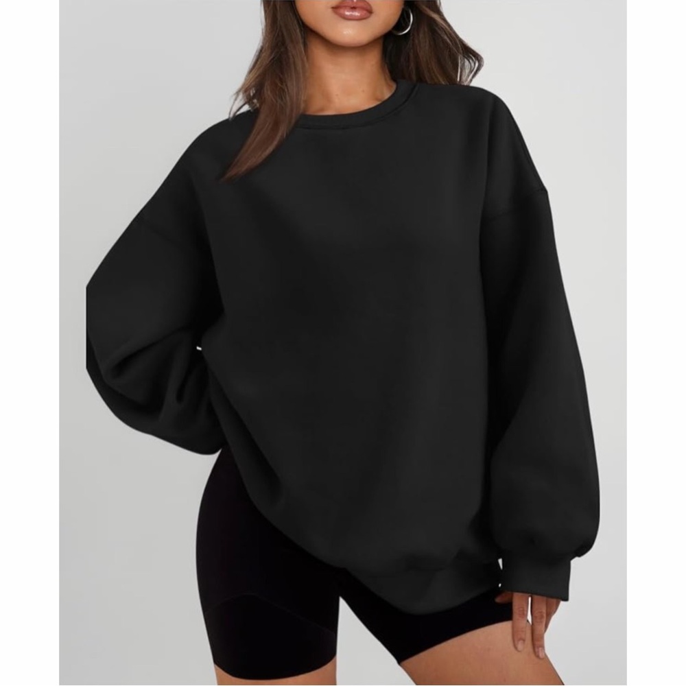 EFAN Women’s Crew Fleece Sweatshirt Black Size Small EUC